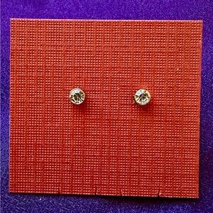 Gold Stud with Stone Earrings